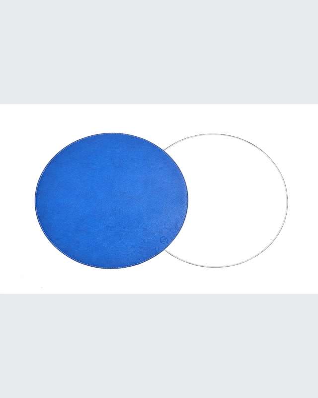 Reversible Round Textured Faux-Leather Placemat